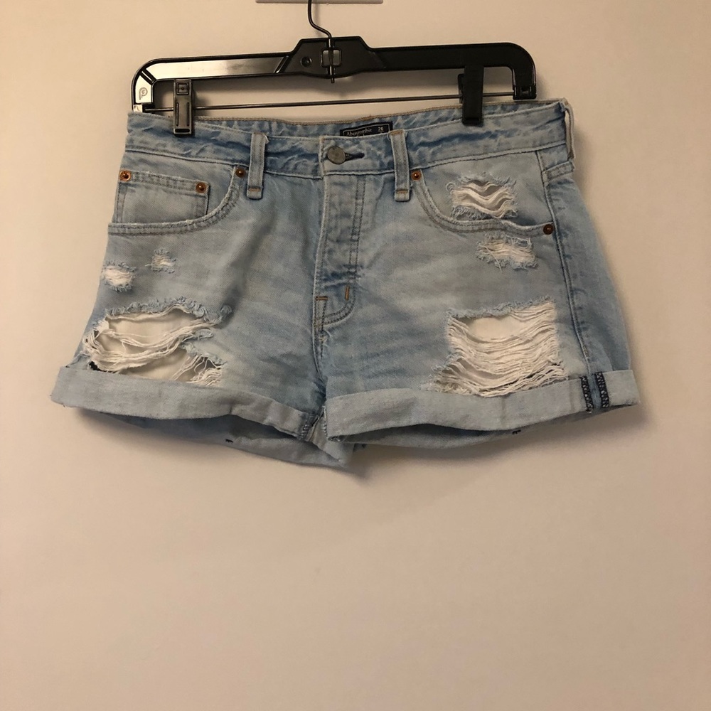 A&F denim high rise short